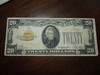 Series Of 1928 $20 Gold Certificate