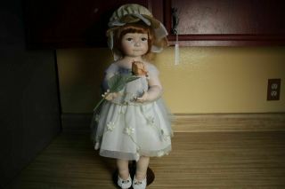 22 " Courtney By Florence Maranuk - Show Stoppers Porcelain Doll - W Flower Girl