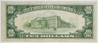 $10 SILVER CERTIFICATE SERIES OF 1934 A YELLOW SEAL NORTH AFRICA CHOICE VF (463A 2