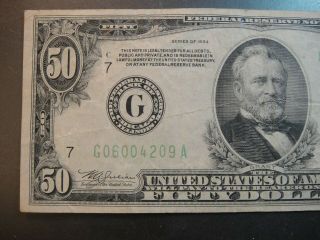 1934 United States $50 Federal Reserve Note.  Fine to Very Fine. 2