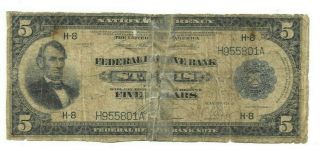 $5 " St.  Louis " (1914) " National Currency " $5 " St.  Louis " (1914) Rough Old Bird.