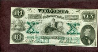 Confederate: Richmond,  Virginia - Treasury Note For $10.  00.  Unc.  - 1862.  Cr - 9