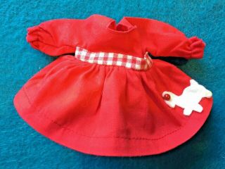 Estate Old Vintage Vogue Ginny Doll Red Dress Tagged With Puppy