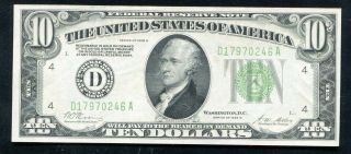 Fr 2002 - D 1928 - B $10 Frn Federal Reserve Note Cleveland,  Oh Gem Uncirculated