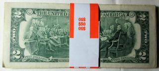 25 Pack ($50.  00) 2003 $2.  00 Bills Lightly Circulated Minneapolis 2