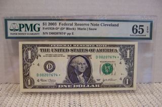 2003 $1 Frn Star Cleveland (d) Pmg 65 Epq (d00207674)