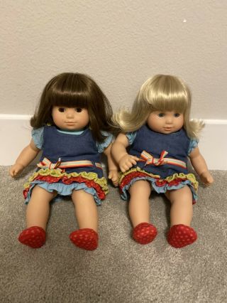Retired Bitty Twins Dolls.  Brown Hair Brown Eyes And Blonde Hair Blue Eyes