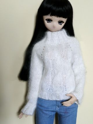 Sd 1/3 White Sweater Jumper Knitted Winter Top Bjd Doll Clothes Pants Turtleneck