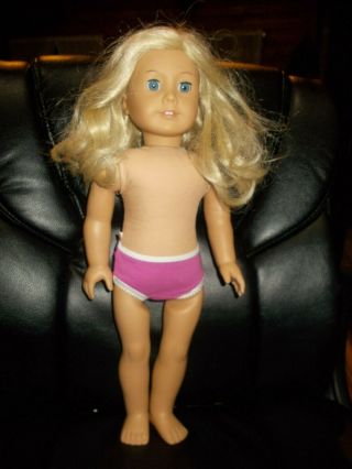 American Girl 18 " Doll Caroline?? Blond Hair & Blue Eyes Pleasant Company