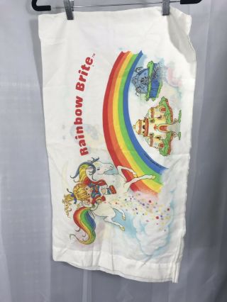 Vintage 1983 Rainbow Brite Pillowcase Cover Hallmark Bedding Fabric Craft 1pc 2