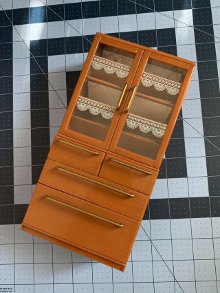 Re - Ment Miniature Brown Kitchen Cabinet 1:6 Scale