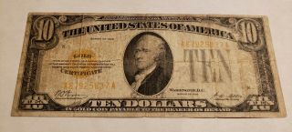 1928 $10 Gold Certificate Us Paper Currency