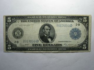 Large Size 1914 $5 Federal Reserve Note - 6036