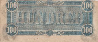 100 DOLLARS VERY FINE BANKNOTE FROM CONFEDERATE STATES OF AMERICA 1864 2