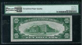 $10 1934A Federal Reserve Note KANSAS CITY Fr 2006 - C PMG 63 EPQ CHOICE UNC 2