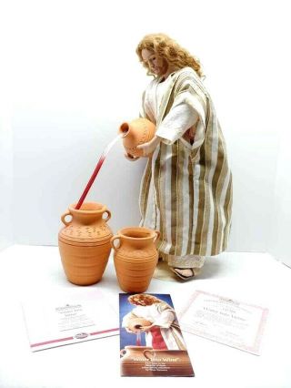 Ashton Drake Water Into Wine Miracle Jesus Christ Porcelain Doll With