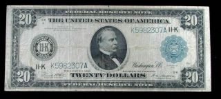 Series 1914 United States $20 Federal Reserve Large Size Currency Note 307