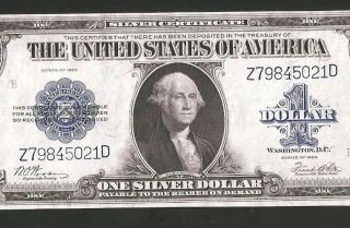 Absolutely Gorgeous Woods/white Silver Certificate 1923 $1 Large Note
