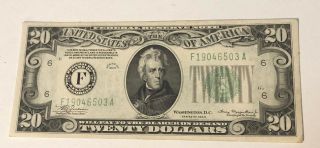 1934 Twenty 20 Dollar Bill Federal Reserve Note -