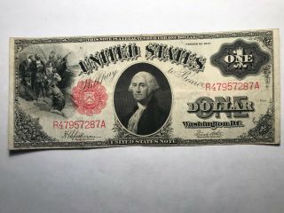 1917 $1 Red Seal Legal Tender Note - Vf/ef Very Crisp See Photos