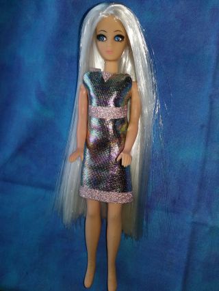 Topper Dawn Doll Longlocks Silver /platinum Hair W/ Handmade Dress Sweet