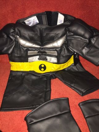 Build - a - Bear Batman Outfit Dark Knight Body Suit,  Mask with Cape and Gloves 2