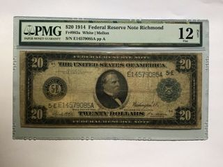 Fr 983 1914 $20 Federal Reserve Note Pmg Graded 12 Net Richmond