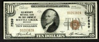 1929 $10 Battle Creek Michigan
