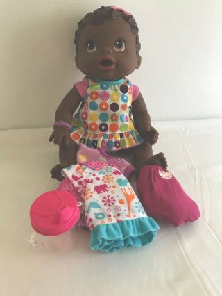 Hasbro 2009 Baby Alive Doll African - American Baby Girl With Clothes Plus More