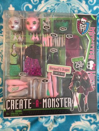 Monster High - Create A Monster - Werewolf & Dragon Starter Pack - -