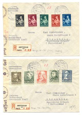 Netherlands 1941 - - 3 X Registered Cover - To Germany - Censors - F/vf