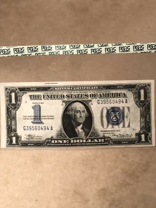 1934 $1.  Fr - 1606 United States America Silver Certificate " Funny Back " Note Au