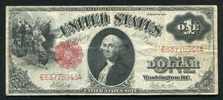 Fr.  37 1917 $1 One Dollar Red Seal Legal Tender United States Note Very Fine