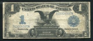 Fr.  236 1899 $1 One Dollar “black Eagle” Silver Certificate Currency Note (g)