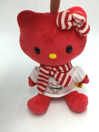 Build A Bear Smallfrys Red Candy Cane Stripe Hello Kitty Cat Plush Sweet Shirt