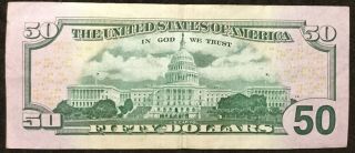 $50 Dollars Bill Star Note Series 2013 (Dallas) 00048641 Federal Reserve 2