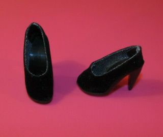 Madra " Dark Desire " Black Velvet Doll Shoes Only Fits: Alex/tonner/violet
