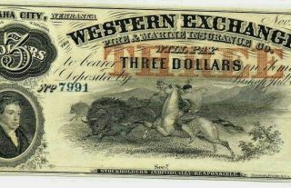 $3 (indian Hunts Buffalo) " Western Exchange " (indian Hunts Buffalo) Crispy