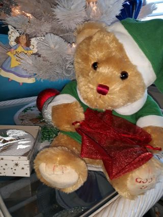 Gund Godiva 2014 Christmas Teddy Bear Plush Stuffed Animal 10 "