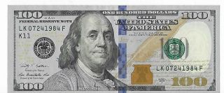 2009a $100 One Hundred Dollar Bill Possible Birth Date? 07 - 24 - 1984 Gift