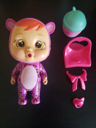 Cry Babies Magic Tears Mini Dolls Lea Leopard Pre - Owned With Accessories