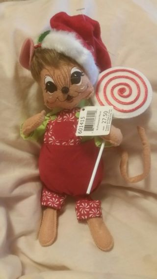 Annalee 8 In.  Peppermint Mouse,  W/lollipop,  Christmas 2015