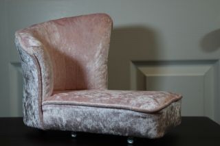 American Girl Doll Pink Velvet Lounge Chair; In Very Well.