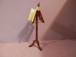 dollhouse miniature 1/12 scale wooden ornate music stand 3