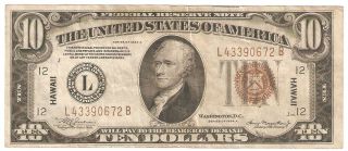 1934 - A $10 Hawaii Federal Reserve