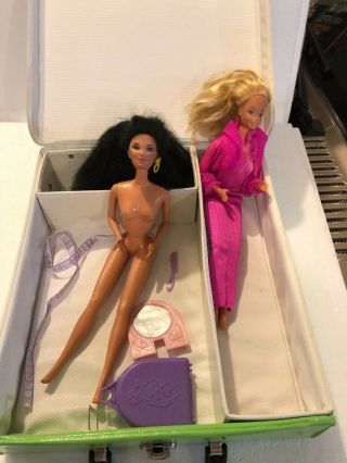 (2) 1966 Barbie Dolls & The World Of Barbie Doll Case With A Christmas Cd