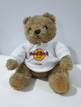 Hard Rock Cafe Teddy Bear Hoodie Rome 2014 Plush Stuffed Toy Italy Collectable
