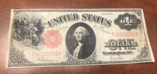 1917 Series $1 One Dollar Red Seal Large Size Currency Note Bill