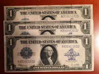 Set Of 3 - 1923 $1 Silver Certificate Large Note