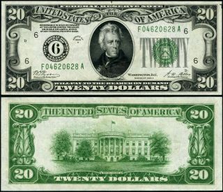 Fr.  2051 F $20 1928 - A Federal Reserve Note Atlanta F - A Block Xf,